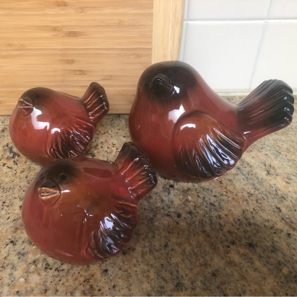Set of Three Ceramic Bird Figurines